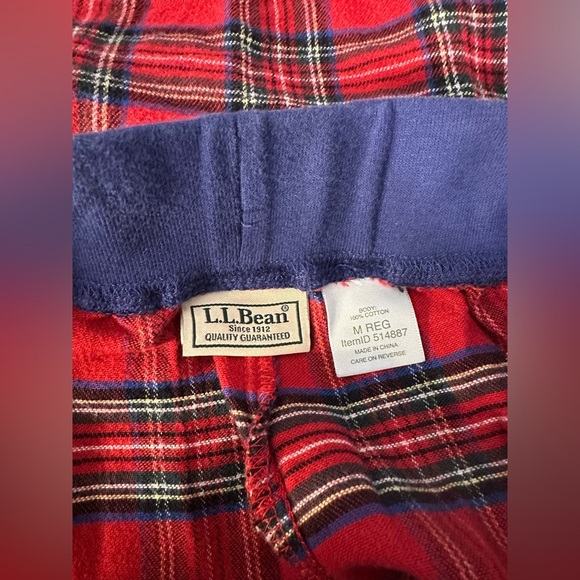 L.L. Bean Men’s Red Plaid Flannel Pajama Pants Size M Regular - Picture 6 of 7